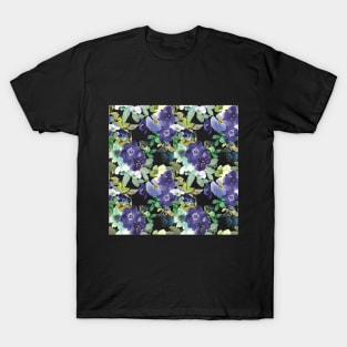 purple watercolor flowers art design T-Shirt